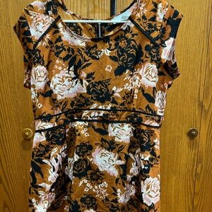 Floral Brown and Black maternity top